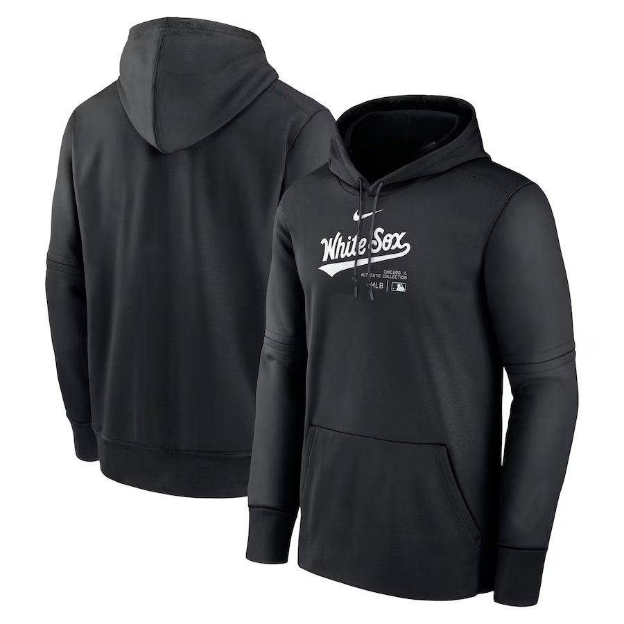 Men 2025 MLB Chicago White Sox Black Nike hoodie style 2